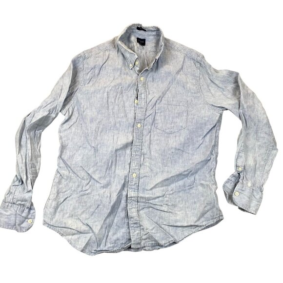 J.Crew Mens Shirt Large Slim Fit Long Sleeve Button Down Casual Lightweight Blue - Picture 1 of 8